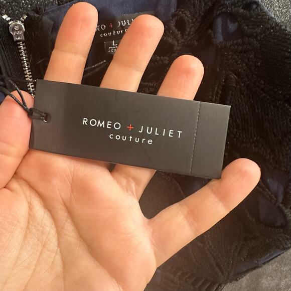 Romeo & Juliet Couture Dress Blue Black Embroidery Dress NEW $240 Size Large - Picture 7 of 11
